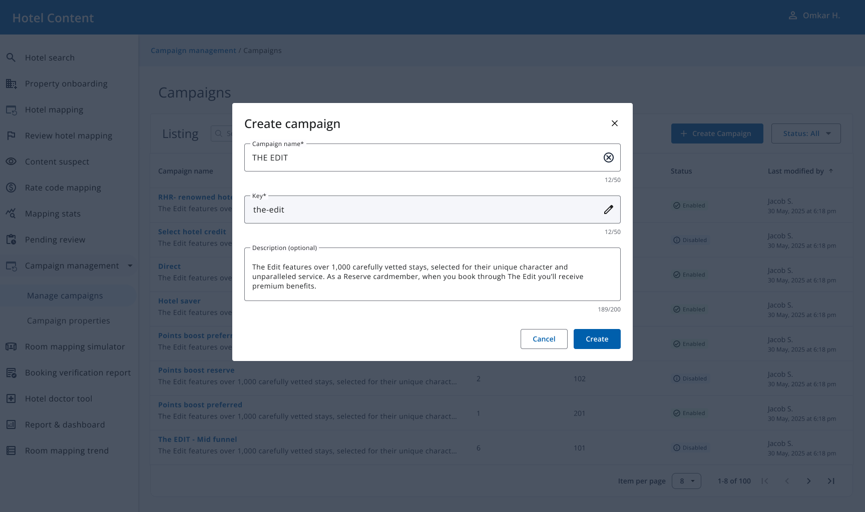 Create campaign