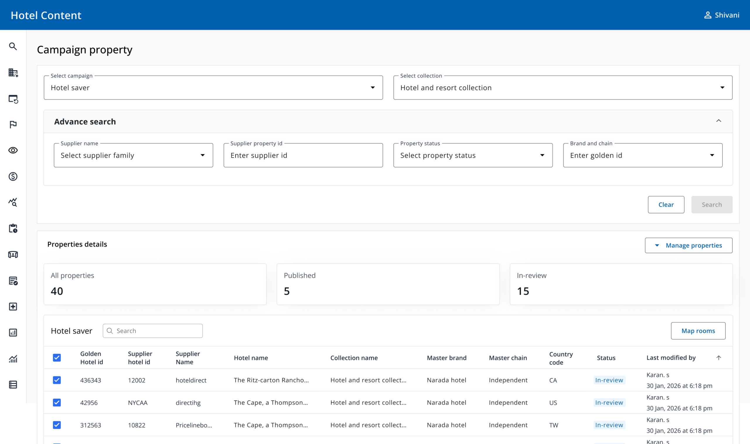 Manage propety